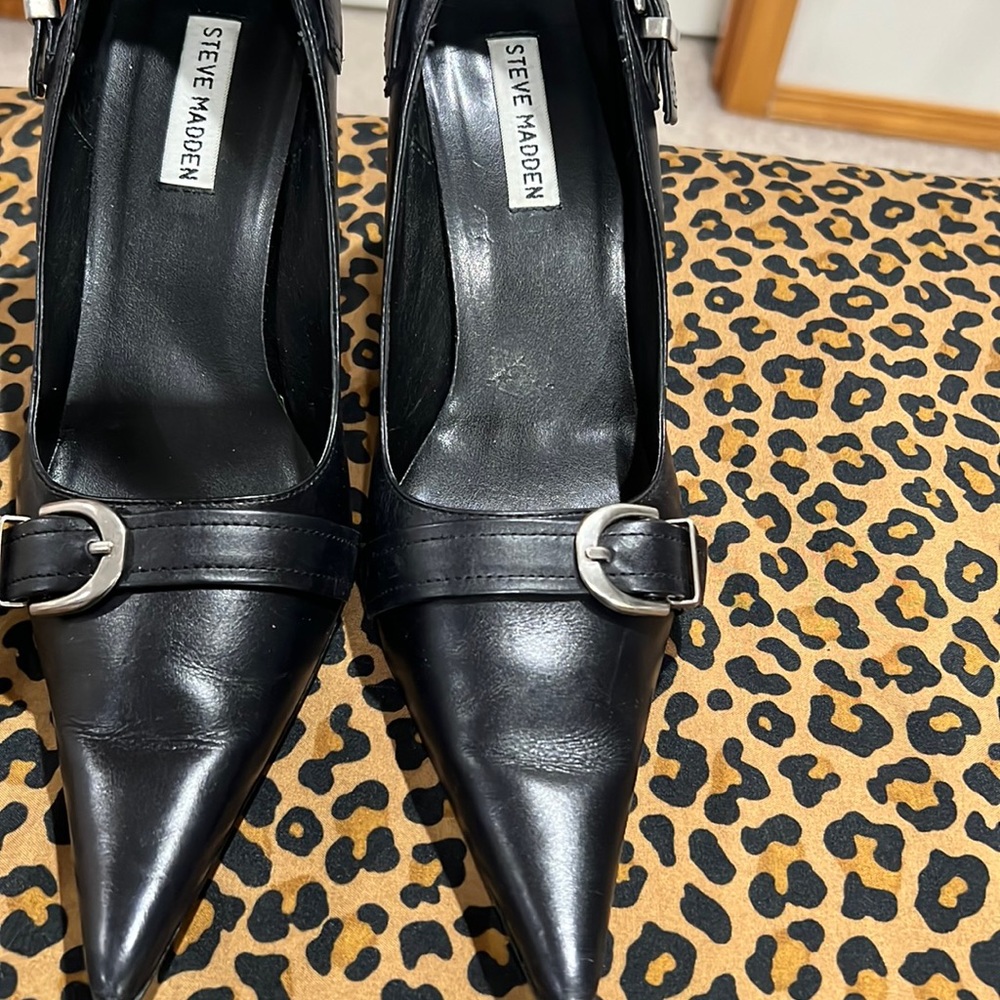 Black heels leather